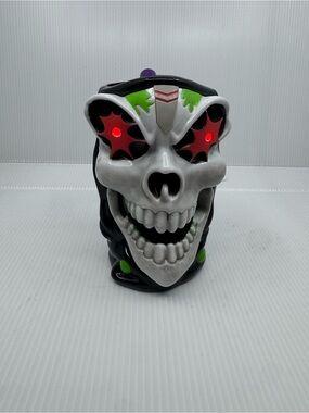 Monster Jam Grave Digger Truck 6" Plastic Light Up Cup Mug Reaper Skull WORKS